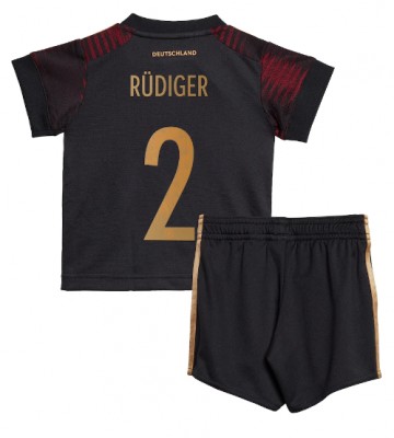 Tyskland Antonio Rudiger #2 babykläder Bortatröja barn VM 2022 Korta ärmar (+ Korta byxor)